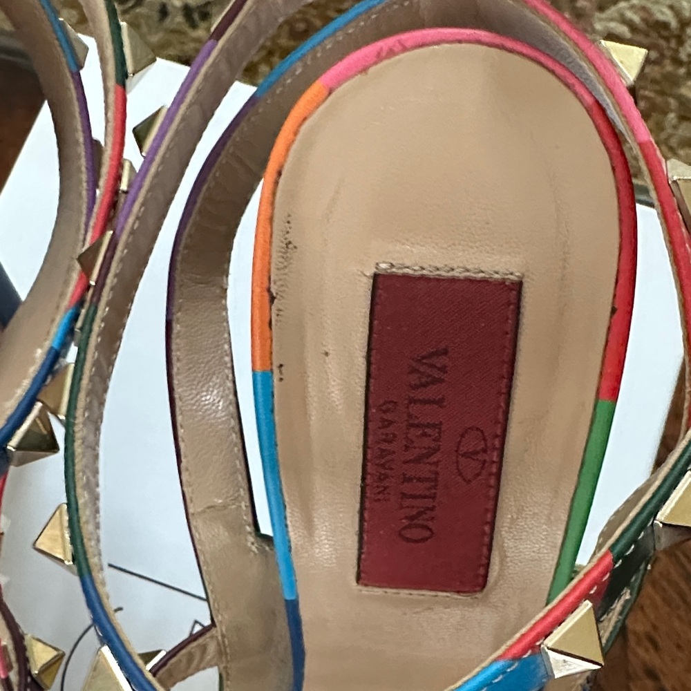 Valentino Garavani Multicolor Rockstud Heels Sz 38 - Picture 2 of 5